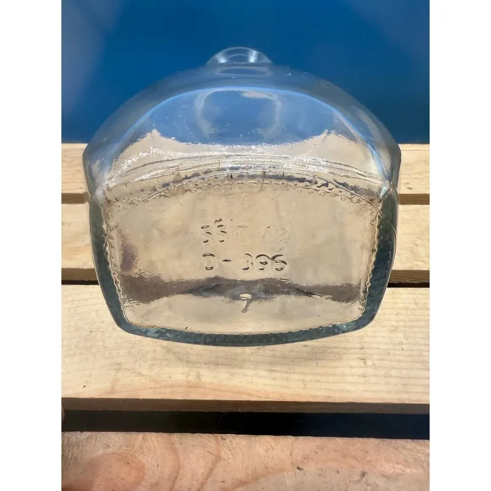 Vintage Clear Glass Whiskey Liquor Decanter with Original Cork Stopper-Mid-Cent